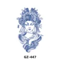 Blue geisha herbal tattoo sticker waterproof semi-permanent long lasting body art paper design - GZ-447 / 180X110MM