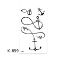 Feuille d'autocollants de tatouage temporaire avec des motifs d'encre et d'infini. - K-659