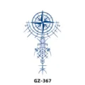 Herbal semi-permanent juice tattoo sticker waterproof geometric compass design for body art. - GZ-367
