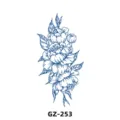 Peony flower herbal temporary tattoo sticker, waterproof long-lasting body art design. - GZ-253 / 110x180mm