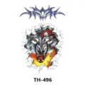 Wolf temporary tattoo sticker 3d broken wall design waterproof art sticker model - TH-496