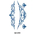 Herbal semi-permanent chest tattoo sticker, blue vintage vine floral design, waterproof art. - GZ-019