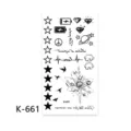 Feuille de tatouage temporaire imperméable minimaliste étoile planète noir 1pc - K-661