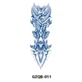 Herbal juice full arm temporary tattoo sticker, tribal totem ram head design art style. - GZQB-011 (Goat Head)