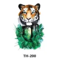 Autocollant de tatouage temporaire tigre forêt imperméable pour art corporel et peau. - TH-200 / 210*148mm