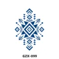 Autocollant de tatouage temporaire à base de plantes motif tribal géométrique bleu - Style Totem Géométrique (GZX-099)