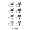 Foglio di adesivi per tatuaggi temporanei con gatto nero stile carino variante X-042 - Gatto (X-042)