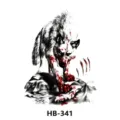 Waterproof temporary tattoo sticker with fierce wolf design, perfect for half arm body art. - HB-341