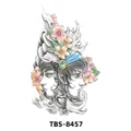 Autocollant de tatouage temporaire étanche avec double visage et design de fleurs esquissées. - TBS-8457 Portrait à Double Face