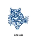 Autocollant de tatouage temporaire imperméable avec motif de tête de tigre bleu élégant. - Style Tête de Tigre (GZX-094)