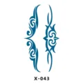 Adesivo per tatuaggio temporaneo totem tribale blu design d'arte corporea impermeabile. - Totem (X-043)