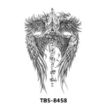 Autocollant de tatouage temporaire imperméable avec ailes d'ange et croquis de totem. - TBS-8458 Ailes d'Ange