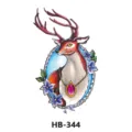 waterproof temporary tattoo sticker, beautiful deer with floral design variant, safe and easy. - HB-344