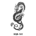 Tatouage temporaire étanche avec un motif de dragon traditionnel et de fleurs en noir et blanc. - XQB-161 / 210x114mm