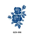 Autocollant de tatouage temporaire plante à base de plantes rose bleue étanche réaliste. - Style Rose Bleue (GZX-098)
