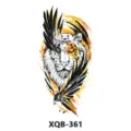 Autocollant de tatouage temporaire tigre aile imperméable transfert noir blanc orange art - Tigre et Ailes (XQB-361)