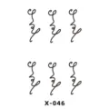 Foglio di adesivi per tatuaggi temporanei minimalisti con parola amore corsiva, arte lineare nera. - Testo Love (X-046)