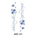 Tatouage temporaire au jus de plante avec fleurs mignonnes et belle typographie. - GZS-121