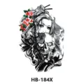 Waterproof temporary tattoo sticker featuring Japanese geisha and hannya design. - HB-184X / 210*148mm