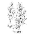 Adesivo per tatuaggio temporaneo impermeabile con elegante design di schizzo di giglio floreale. - 210*148mm / Lily Wreath Design (TH-390)