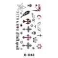 Foglio di adesivi per tatuaggi temporanei croci gotiche stelle piuma arte corporea - Croce (X-048)