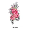 Colorful rose temporary tattoo sticker, floral lace body art waterproof design for women - TH-251 / 210*148mm