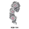 Autocollant de tatouage temporaire floral en dentelle noire imperméable pour art corporel. - XQB-164 / 210x114mm