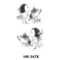 Temporary Tattoo Sticker Girl And Wolf Design Waterproof Body Art Variant Model - HB-347X