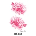 Pink peony temporary tattoo sticker for women and men, beautiful floral body art design HB668 - HB-668 / 210*148mm
