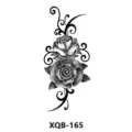 Waterproof black rose flower vine temporary tattoo sticker body art transfer XQB-165 - XQB-165 / 210x114mm