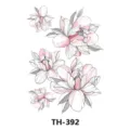 Adesivo per tatuaggio floreale colorato e impermeabile con bellissimo design di peonia rosa. - 210*148mm / Watercolor Peony Design (TH-392)