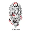 Feuille de tatouage temporaire avec un design audacieux de guerrier lion encre noire et rouge. - Guerrier Lion (XQB-366)
