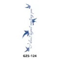 Tatouage temporaire aux plantes avec des oiseaux et citation douce pour art corporel. - GZS-124