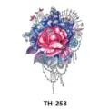 Colorful rose crystal temporary tattoo sticker for women body art waterproof fashionable design - TH-253 / 210*148mm