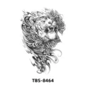 Autocollant de tatouage temporaire tigre et rose imperméable esquisse noir et blanc tribal - TBS-8464 Totem de Tigre et de Rose