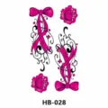 Waterproof temporary tattoo sticker with pink bow and rose design for women and men. - 210*148mm / Bow Rose (HB-028)