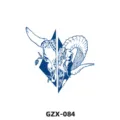 Adesivo per tatuaggio erboristico semipermanente impermeabile teschio di toro ariete - Stile Cranio di Animale (GZX-084)