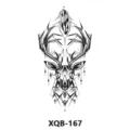 Geometric deer head temporary tattoo sticker waterproof body art transfer design for sale - XQB-167 / 210x114mm
