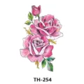 Colorful rose temporary tattoo sticker for women, beautiful floral body art design decor. - TH-254 / 210*148mm