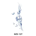 Adesivo per tatuaggio temporaneo alle erbe con motivi astratti di onde, luna e uccelli. - GZS-127