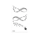 Adesivo per tatuaggio temporaneo impermeabile con piuma, simbolo infinito, uccelli e tarassaco. - Stile Uccello Piuma (K-044)
