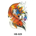 Waterproof temporary tattoo sticker featuring traditional Japanese koi fish and lotus design. - 210*148mm / Koi Lotus (HB-029)