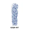 Full arm herbal juice temporary tattoo sticker, blue phoenix and peony flower waterproof design. - Freehand Phoenix (GZQB-047)