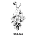 Waterproof temporary tattoo sticker featuring an elegant deer, moon, and floral design. - XQB-168 / 210x114mm