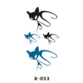 Stile fresco adesivo tatuaggio temporaneo gatto astratto nero blu design arte corporea - Gatto Astratto (X-053)