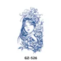 Autocollant de tatouage temporaire aux herbes étanche semi-permanent serpent pivoine - GZ-526 / 180X110MM