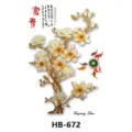 Temporary tattoo sticker golden flower magnolia koi fish waterproof arm body art design - HB-672 / 210*148mm