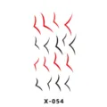 Adesivo per tatuaggio temporaneo con linee astratte rosse e nere, variante X-054 stile. - Linee Astratte (X-054)