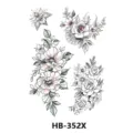Floral temporary tattoo sticker waterproof body art flower rose design HB-352X variant - HB-352X