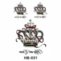 Temporary tattoo sticker waterproof fashion crown design body art removable transfer sticker - 210*148mm / Crown Combination (HB-031)